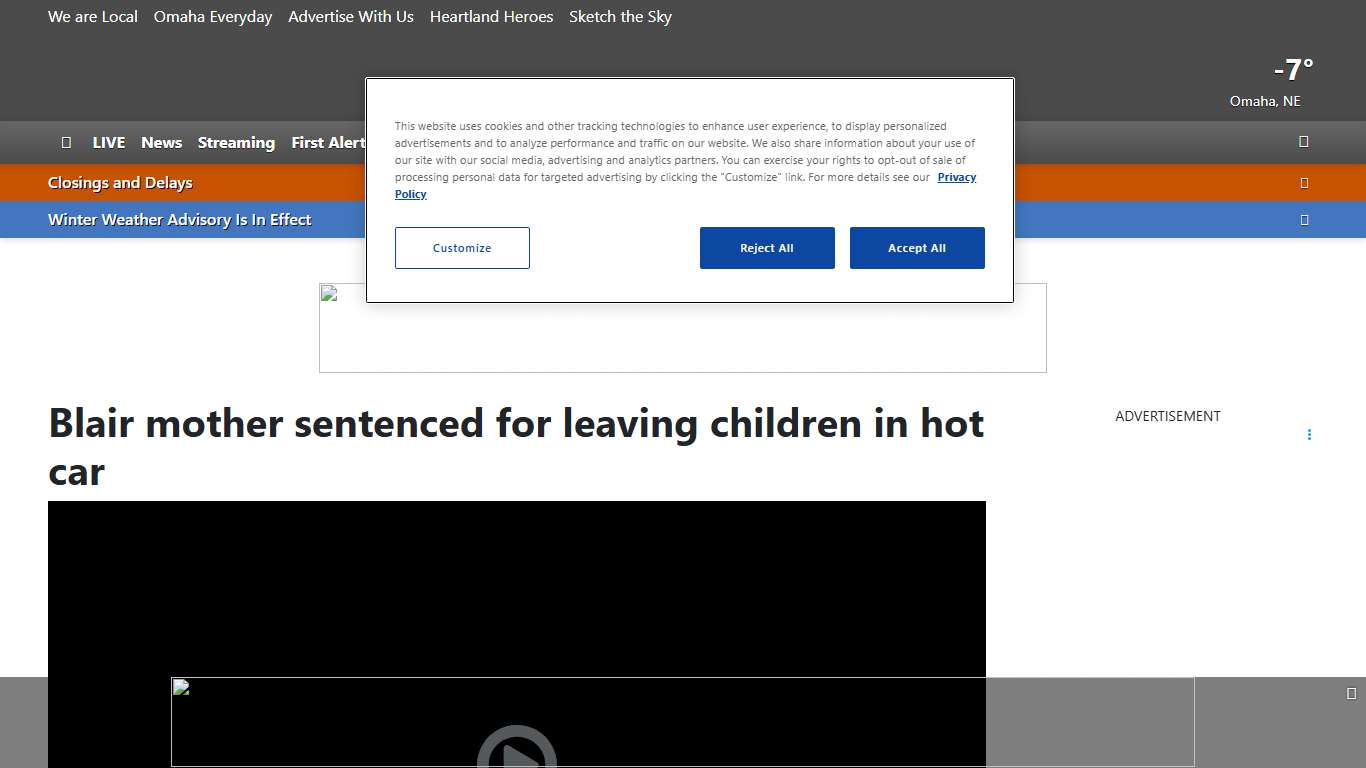 Blair mother sentenced for leaving children in hot car